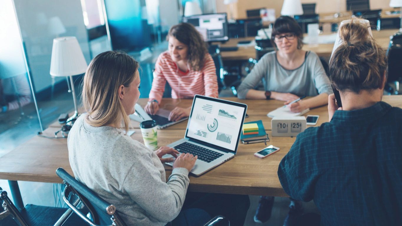 a marketing team having a strategy meeting